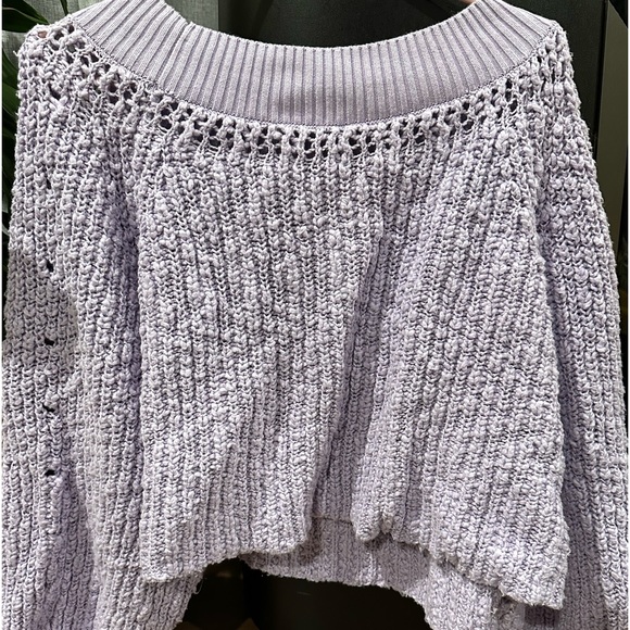 Knitted lilac crop sweater - Picture 10 of 11